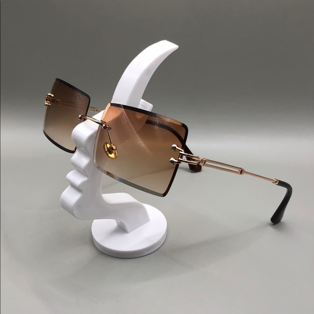 Fifth And Ninth Miami Rimless Gold Brown Gradient Lens Sunglasses Square — image 3 of 8
